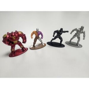 Lot of 4 DC Marvel Nano Metafigs Ultron Black Panther Element Man Hulkbuster